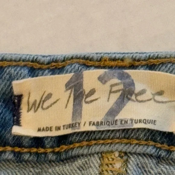 NWOT FREE PEOPLE We The Free Offset Denim Maxi Skirt Distressed Sz 12 Never Worn - Picture 7 of 7